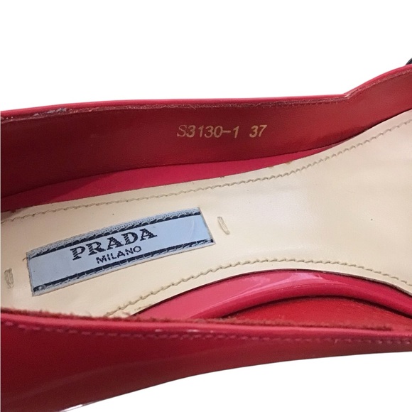 Prada Red Patent Leather Heels Red Bows (37) - Picture 9 of 15